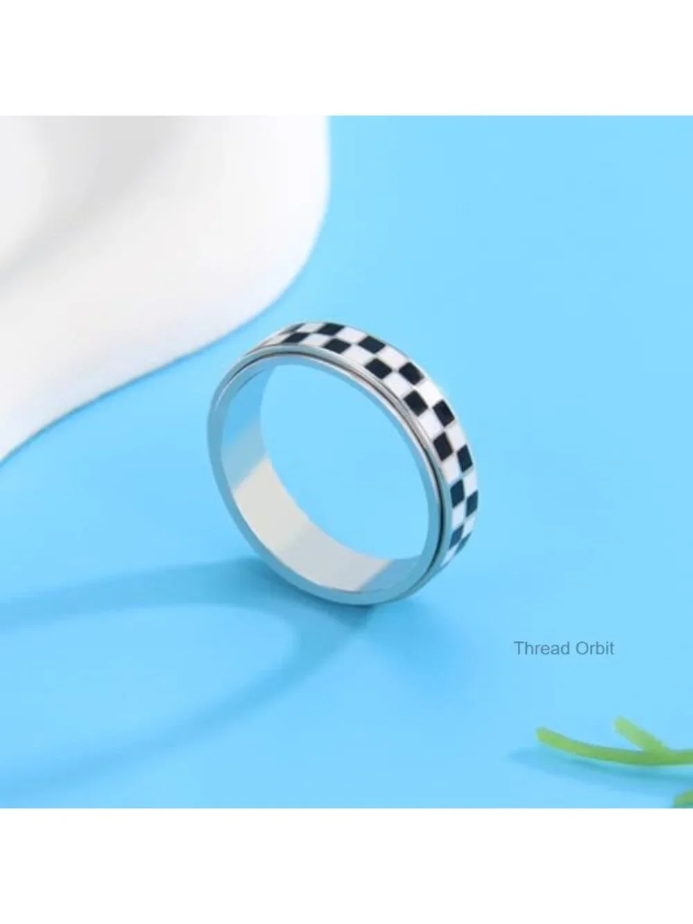 18K Gold Plated Stainless Steel Rotating Spinner Fidget Ring Anxiety Relief